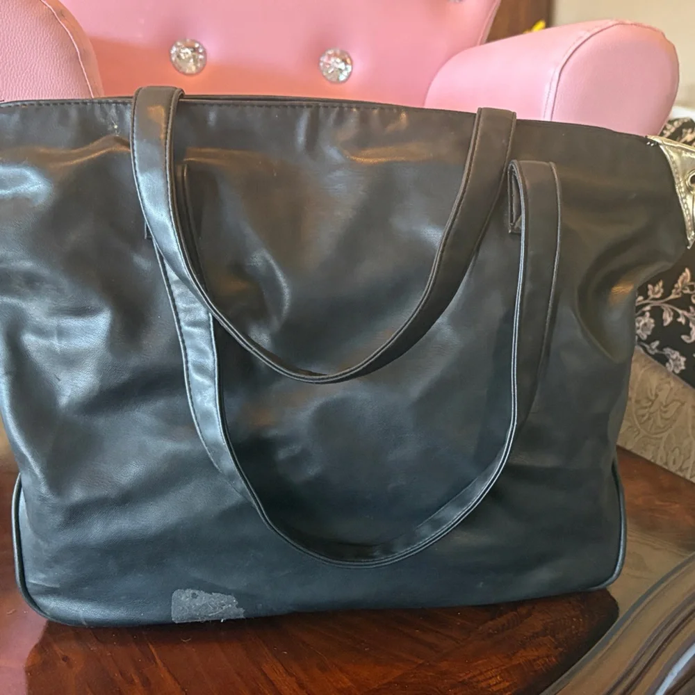 Versace Black Leather Men's Bag